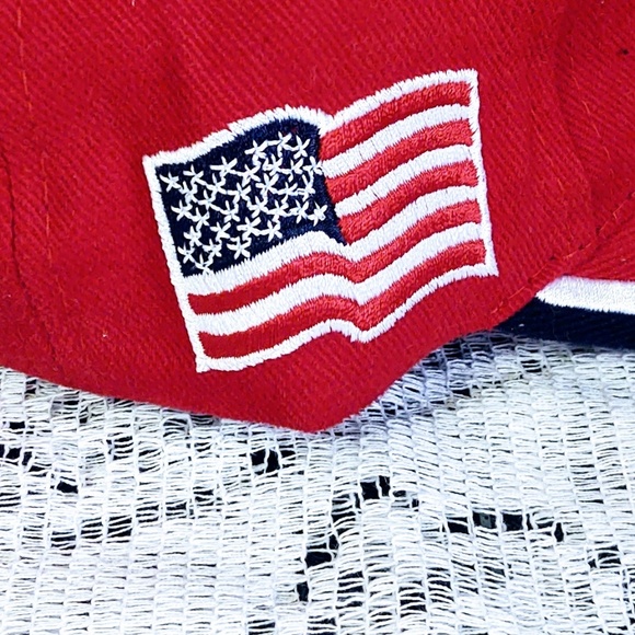 VINTAGE WITH TAGS GOD BLESS AMERICA USA AMERICAN FLAG 9/11 HAT COLOSSEUM OSFA - Picture 11 of 11